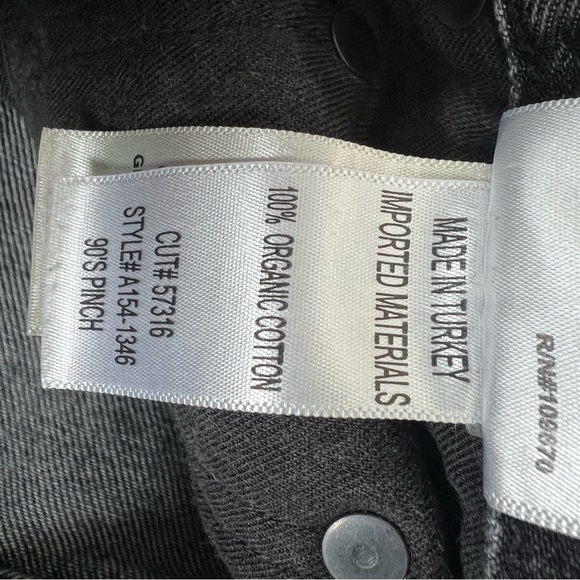 Agolde 90s Pinch High Rise Jeans Washed Black Size 23 - Picture 7 of 7